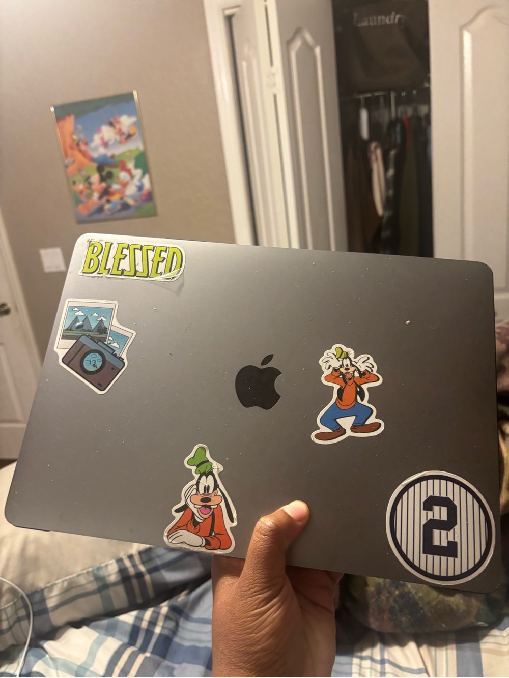 Apple MacBook Laptop - Space Gray with Cartoon Stickers